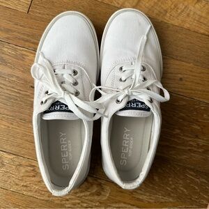 Men’s Sperry white top slider tennis shoes, size 7
